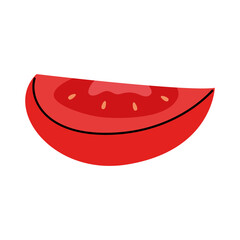 A delightful depiction of a tomato quarter, perfect for any culinary project