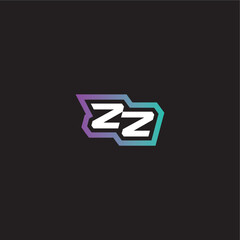 ZZ letter dynamic and bold concept modern esport gaming monogram logo