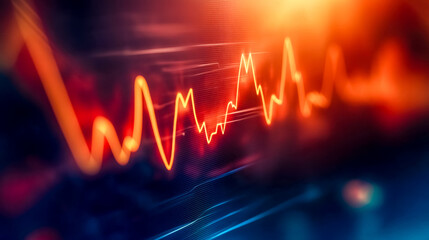 Stock market graph showing volatility with dramatic lighting