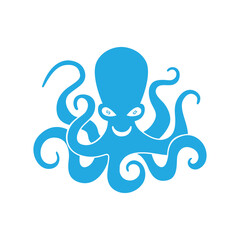 Octopus logo, Isolated octopus, Octopus tentacles. Isolated octopus tentacles on white background