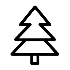 Simple black Christmas tree flat icon	
