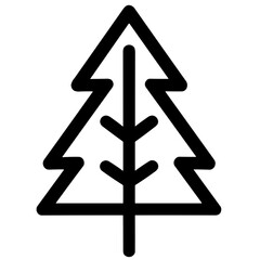 Simple black Christmas tree flat icon	
