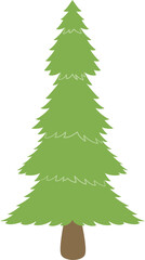 Hand drawn cartoon pine tree, vector