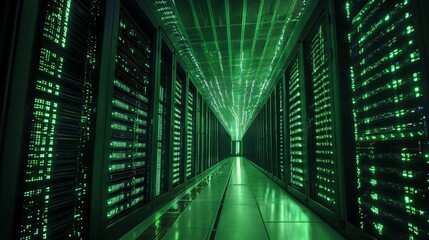 Conceptual overview of software-defined networking in IT infrastructure, showcasing network management, flexibility, centralized control, and enhanced resource allocation.