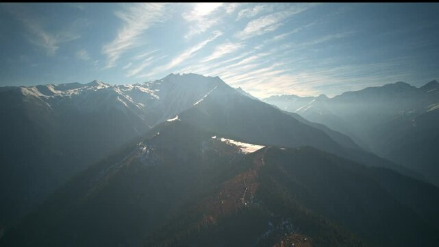 Time lapse photography of snow capped mountains in Lixian County, Aba Prefecture, Sichuan Province