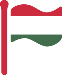 HUNGARY Flag free flown Rounded icon