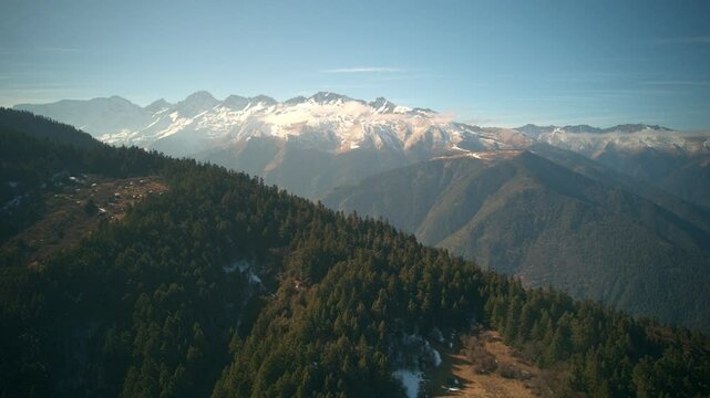 Time lapse photography of snow capped mountains in Lixian County, Aba Prefecture, Sichuan Province