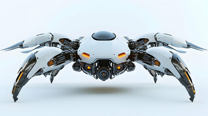 Futuristic Robot Spider with Advanced Mechanical Arms and Sharp Metal Claws, Showcasing Cutting-Edge AI Technology Design. Generative AI