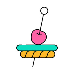 appetizer cherry red line icon vector. appetizer cherry red sign. isolated symbol illustration