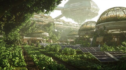 Harvesting Hope in a Solarpunk Oasis: A Detailed Urban Farm of Sustainable Tomorrow