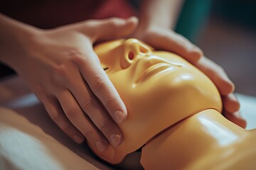 This image highlights a CPR educational session, where a detailed mannequin is used to simulate real-life situations, reinforcing critical lifesaving techniques and readiness.