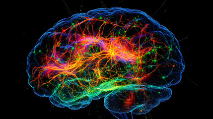 Fototapeta premium colourful illustraion of a brain activity