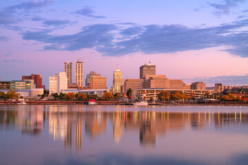 Peoria, Illinois, USA. Cityscape image of Peoria skyline, Illinois, USA with reflection of city...