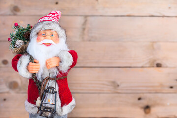 Christmas or New Year Santa Claus background with copy space