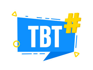 Tbt banner with hashtag icon for social media marketing