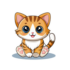 Obraz premium Cartoon cat kitten isolated on white background , vector illustration design.