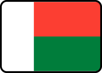 MADAGASCAR Flag Rounded Rectangle Icon