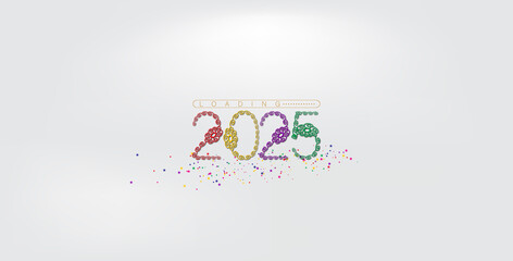 An eye-catching Happy New Year 2025 wallpaper, featuring a colorful and beautiful design to mark the new year celebration