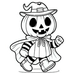 Obraz premium Cheerful Pumpkin Character in Halloween Costume