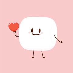 Marshmallow cartoon. marshmallow character design. Marshmallow vector.
