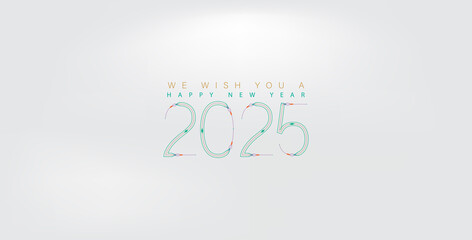 An eye-catching Happy New Year 2025 wallpaper, featuring a colorful and beautiful design to mark the new year celebration