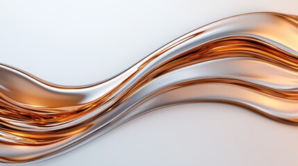 Obraz premium abstract metallic waves in warm colors