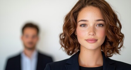 confident young woman in business attire