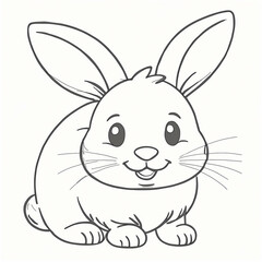 Black and White Rabbit for Coloring Book