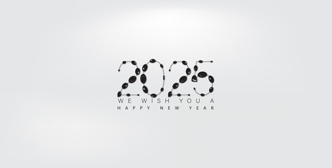 An eye-catching Happy New Year 2025 wallpaper, featuring a colorful and beautiful design to mark the new year celebration