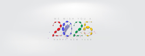 An eye-catching Happy New Year 2025 wallpaper, featuring a colorful and beautiful design to mark the new year celebration