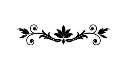 Floral design elements vintage dividers in black color. Page decoration. Vector illustration. Isolated