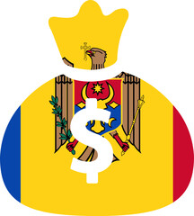 MOLDOVA Flag on Money bag icon