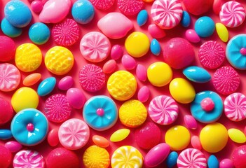 Fototapeta premium close vibrant neon candy showing playful colors textures glimmering sugary coatings institute bright chewy treats, rainbow, lgbtq, lgbt, pride, colorful