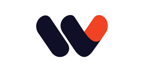 initial W icon vector