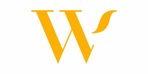 initial W icon vector