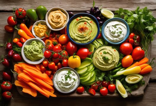vibrantly arranged colorful snack platter featuring assortment healthy dips white rustic table background, appetizer, cheese, vegetables, fruits, nuts