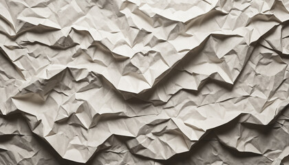 Obraz premium Blank White Crumpled Paper Poster with Creased Texture.
