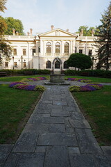 Fototapeta premium Path to new castle in Zywiec city in Poland - vertical