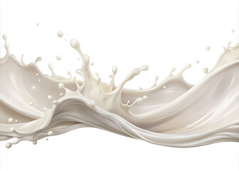Milk wave seamless border, isolated on white background, Clipping path