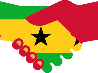 SAO TOME & PRINCIPE flag on Shake Hand icon