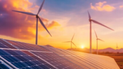 AI-powered renewable energy production, optimizing solar and wind farms