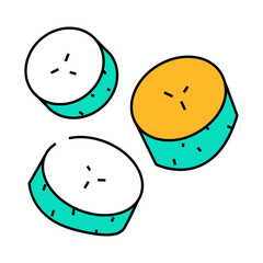 sliced cucumber line icon vector. sliced cucumber sign. isolated symbol illustration