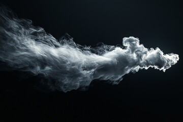A dynamic smoke formation twisted beautifully against a deep black background, representing movement, mystery and a sense of ebbing energy.