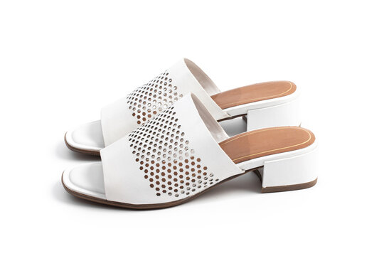 Female sandals isolated on white background