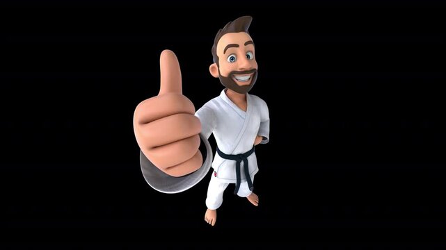Fun 3D cartoon karateka (with alpha channel)