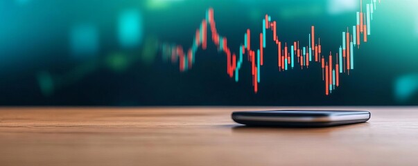 Holographic financial analysis, AI-driven stock market data, modern tech hub