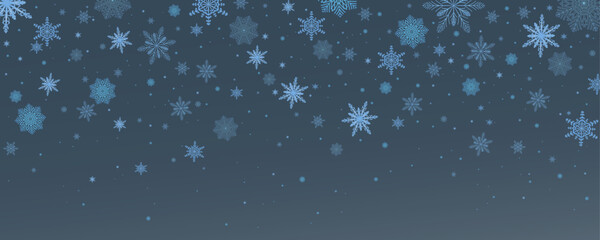 Winter background, snowflakes on a beautiful background, Christmas background for cards, snowfall. Snowy nature landscape, winter dust png.