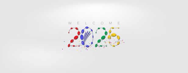 An eye-catching Happy New Year 2025 wallpaper, featuring a colorful and beautiful design to mark the new year celebration