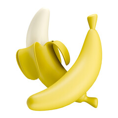3d icon two bananas with no background © Rex
