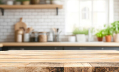 Wooden kitchen table top perfect for product display or showcase. Ideal for overlaying text or featuring your product. 
